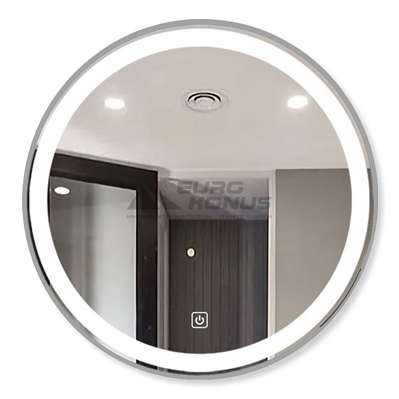 DUSEL Зеркало LED Smart DE-M2071D Silver Ø100 сенсорное включение, подогрев